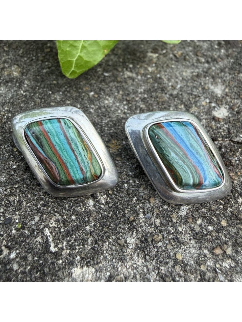 Sterling Silver Rainbow Calsilica Jay King Desert Rose 925 DTR Earthy Vintage - Picture 12 of 16